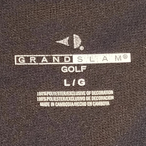 Grand Slam Golf Men's Black & Blue Short Sleeve 2 Button Collar Polo Shirt Large - Picture 3 of 7